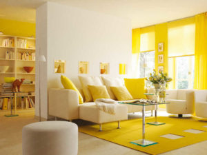 Yellow - bright yellow living room